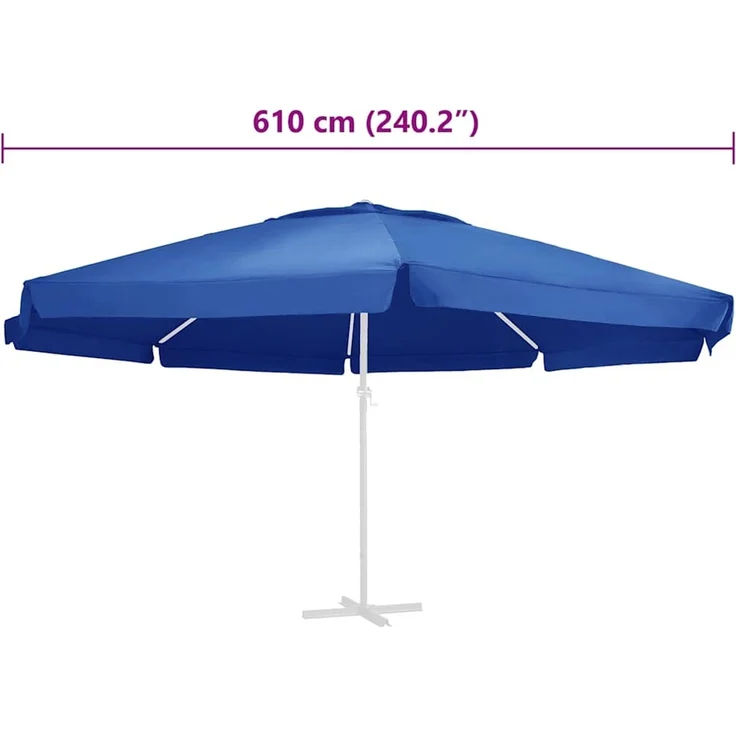 vidaXL Ersatzbezug für Sonnenschirm Azurblau 610 cm 312553 – Bild 5