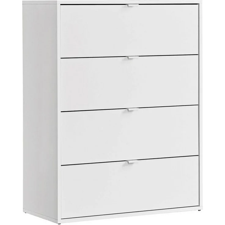 mokebo Sideboard Die Stilvolle (mit 4 Schubladen), Nachttisch, Highboard, Anrichte oder Kommode in Weiß – Bild 1