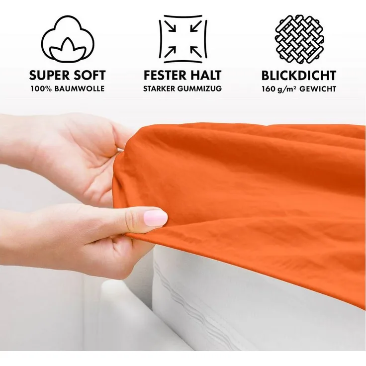 Jacobson Spannbettlaken BOXSPRING & ÜBERLÄNGE aus 100% Baumwolle, für hohe & lange Matratzen, Jersey Bettlaken 160 g/m², OEKO-TEX®