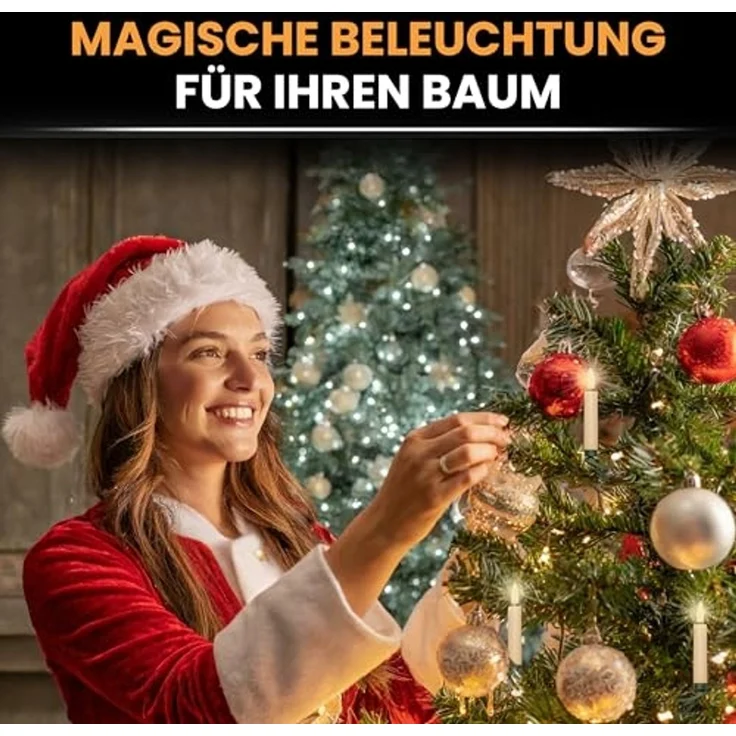 Gartenpirat LED-Christbaumkerzen 25 kabellose LED-Kerzen warmweiß Fernbedienung Weihnachtsbaumkerzen, Energieeffizient – Bild 5
