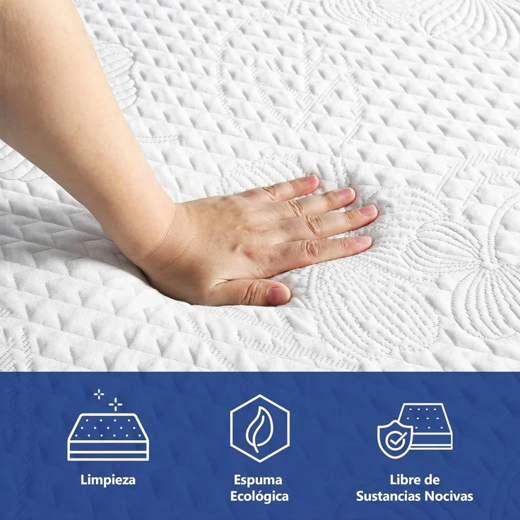 Olee sleep 15cm Memory Foam Matratze / Kaltgelschaum / Öko-Tex / CertiPUR-US / Komfortable Matratze / 3 Schichten / 140x200 cm / Full / Weiß – Bild 5