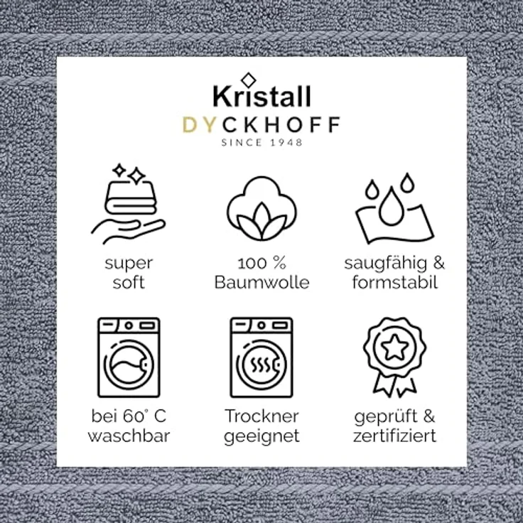 Dyckhoff Handtuch Set Kristall, Walkfrottee (Set, 10-St), mit feiner Bordüre – Bild 5