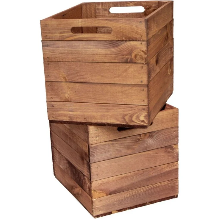 Kistenkolli Altes Land Allzweckkiste 2er set Holzkiste Vintage Ocker passend für Kallax und Expeditregale (Spar-Set, 2er Set) – Bild 2