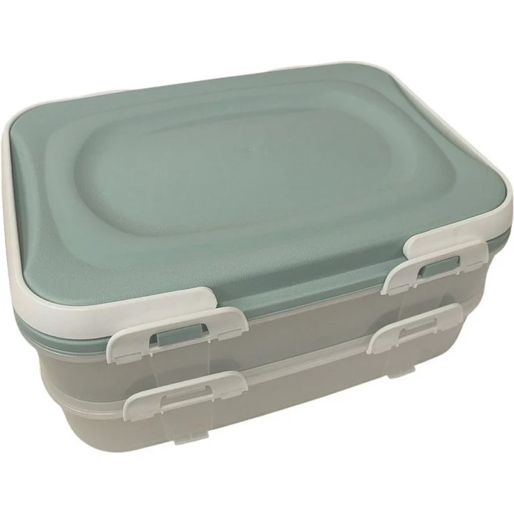 sesua Kuchentransportbox Partycontainer 2 Etagen Transportbox Lunchbox rot – Bild 1