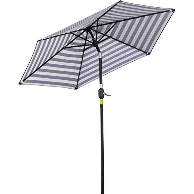 Outsunny Sonnenschirm, Mehrfarbig, 230x230 cm, mit verstellbarem Winkel und einfacher Öffnung, Metallstruktur