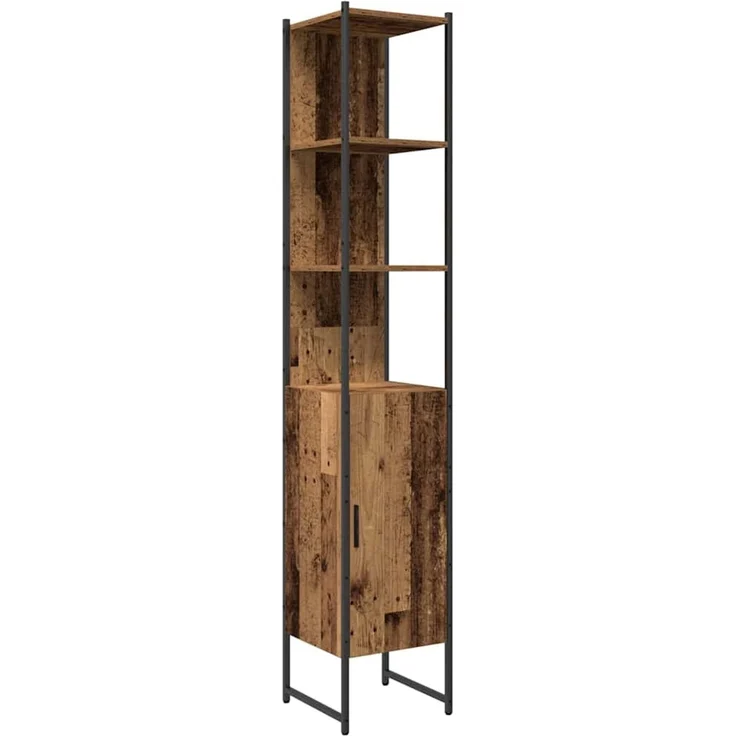 vidaXL Badezimmermöbel-Set mit Regal mit Tür 4 pcs Braun Holzwerkstoff 3334402 – Bild 5