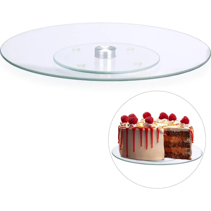 Relaxdays Drehbare Tortenplatte Glas