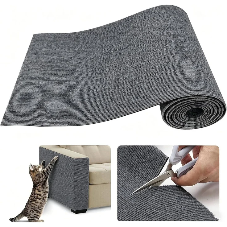 Athlix Kratzmatte Selbstklebende Kratzschutzmatte für Sofa & Wand 200 x 40 cm, Schneidbar, selbstklebend, Robustes Polyester-Material – Bild 1