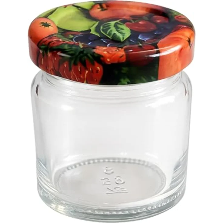hocz 6x Mini Marmeladengläser 50 ml | mit Deckel Obst TO 43 | kleine Einmachgläser mit Schraubdeckel zum befüllen | Schraubgläser, Sturzgläser Set | leere Gläser für Marmelade | 6 Stück – Bild 4