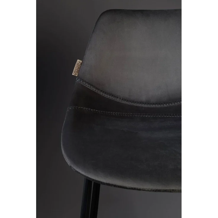 Dutchbone Barhocker Franky im 2er-Set mit grauem Samtbezug und schwarzem Stahlgestell, Sitzhöhe 80 cm – Bild 5