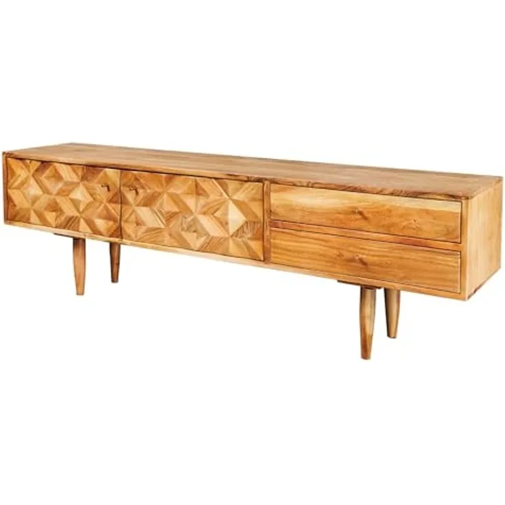 riess-ambiente Lowboard ALPINE 145cm natur (Einzelartikel, 1 St), Massivholz · TV-Schrank · stehend · mit Stauraum · Mosaik-Design