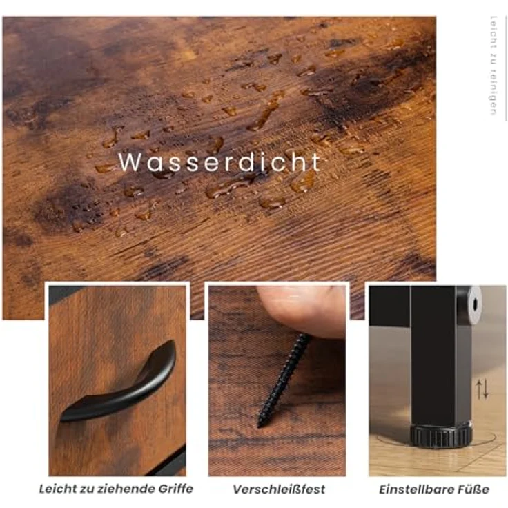 Sweetcrispy Kommode mit Stoffschubladen, Dunkelbraun – Bild 6