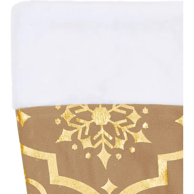 vidaXL Luxus-Weihnachtsbaumdecke mit Socke Gelb 90 cm Stoff 330290 – Bild 7