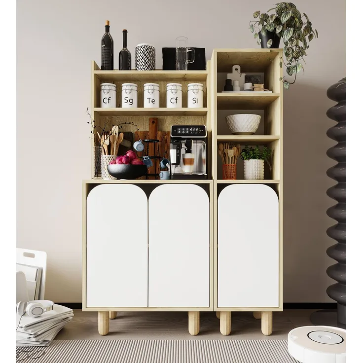 Skye Decor 'Parma 3 - Sapphire Oak, White' Mehrzweckschrank, Saphir-Eiche / Weiß, 105 x 155 x 40 cm
