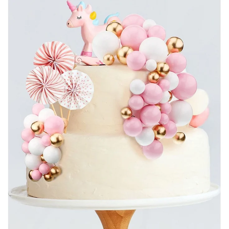 CLTYQ Tortenstecker 108-tlg. Gold-Kugeln für Torten-Deko,Cupcake-Dekorationen, Für Hochzeiten, Geburtstage, Jubiläen,Kugeln am Stiel Gold – Bild 3