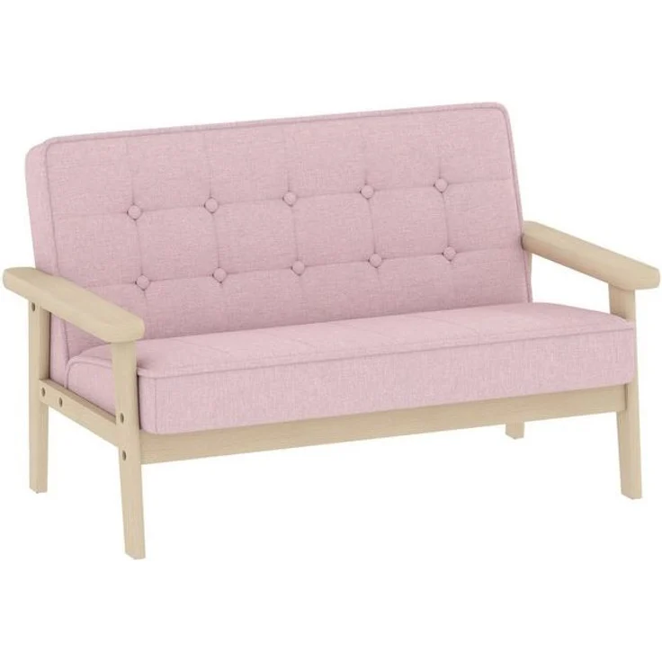 AIYAPLAY Kindersessel mit Holzrahmen (Kindersofa, 1-St, gepolsterter Kinderstuhl), für Kinderzimmer, Spielzimmer, Rosa – Bild 4