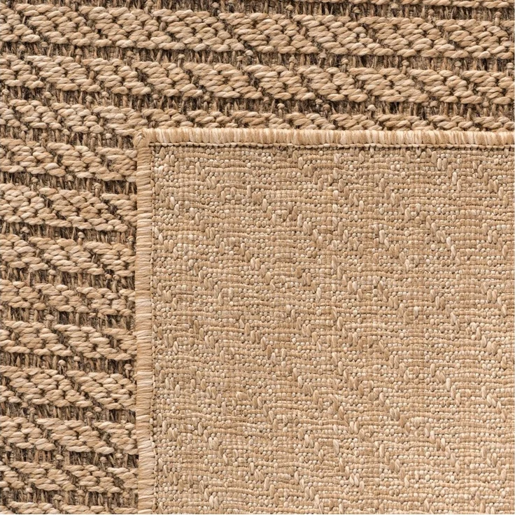 Teppium Teppich Natürlicher Jute-Optik Outdoor-Stil, Rechteckig, Höhe: 5 mm, Indoor Outdoor Teppich Wetterfest 3D Optik Wohnzimmer Küchen Terrasse – Bild 4