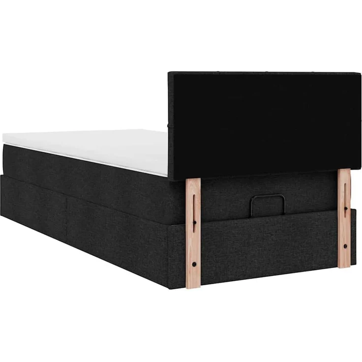 vidaXL Ottoman-Bett mit Matratze & LEDs Schwarz 90x200 cm Stoff 3312279 – Bild 9