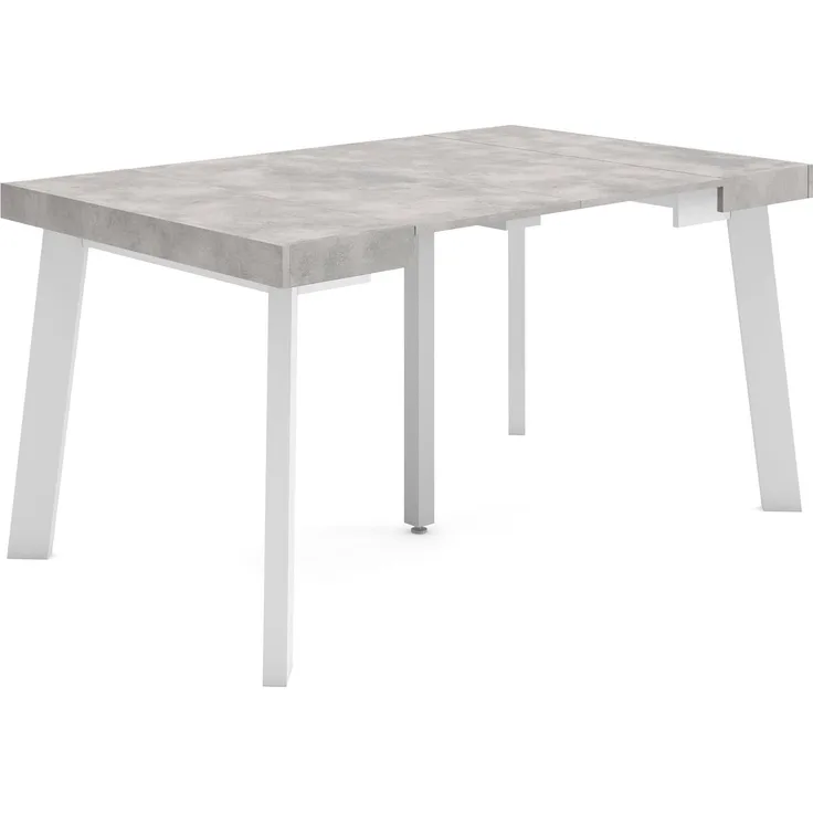 Skraut Home | Ausziehbarertisch | Multifunktionaler ausziehbarer | 140 | Für 6 Gäste | Hölzerne Beine | Moderner Stil | Zement