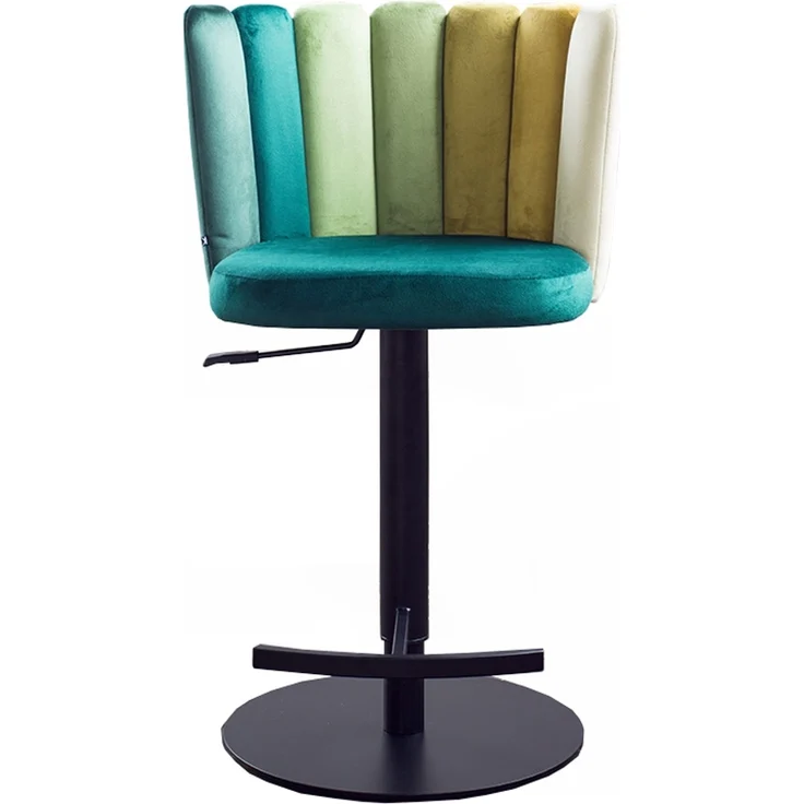 KAWOLA Barhocker JADA Drehstuhl höhenverstellbar Velvet grün 85 x 53 x 55 cm – Bild 3
