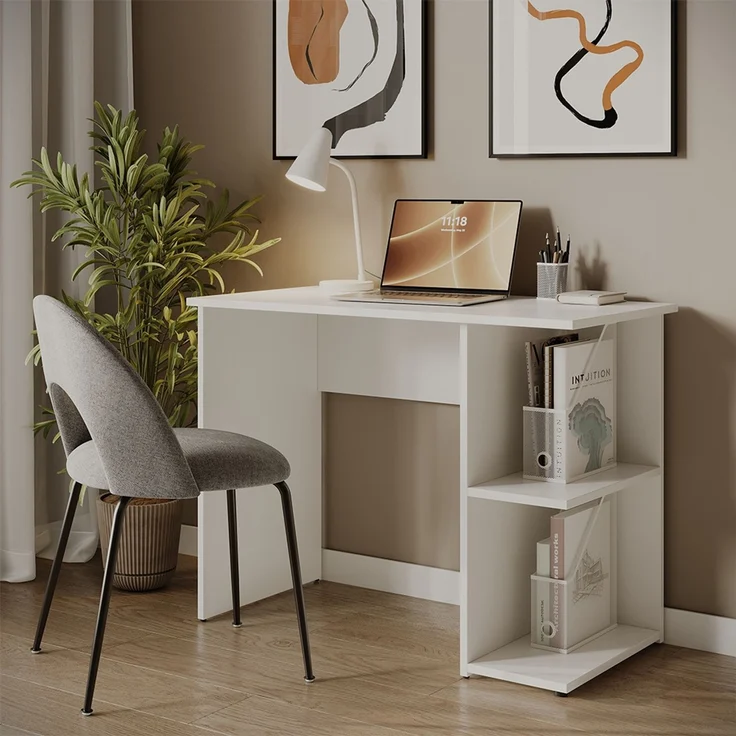 Schreibtisch Simple Weiß 100 x 50 cm Vicco – Bild 6