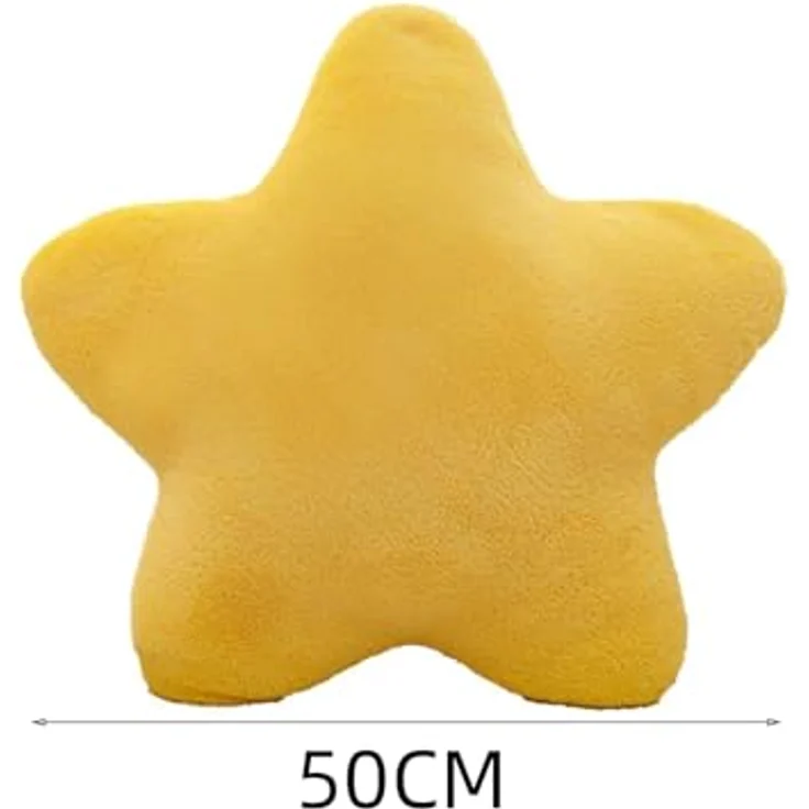 Kuschelkissen Kinder Sternkissen, Plüsch Kissen Dekokissen für kuschelecke kinderzimmer, Weiche Flauschige Sternform Zierkissen Sofakisse für Heimdekoration (Gelb,50cm) – Bild 8