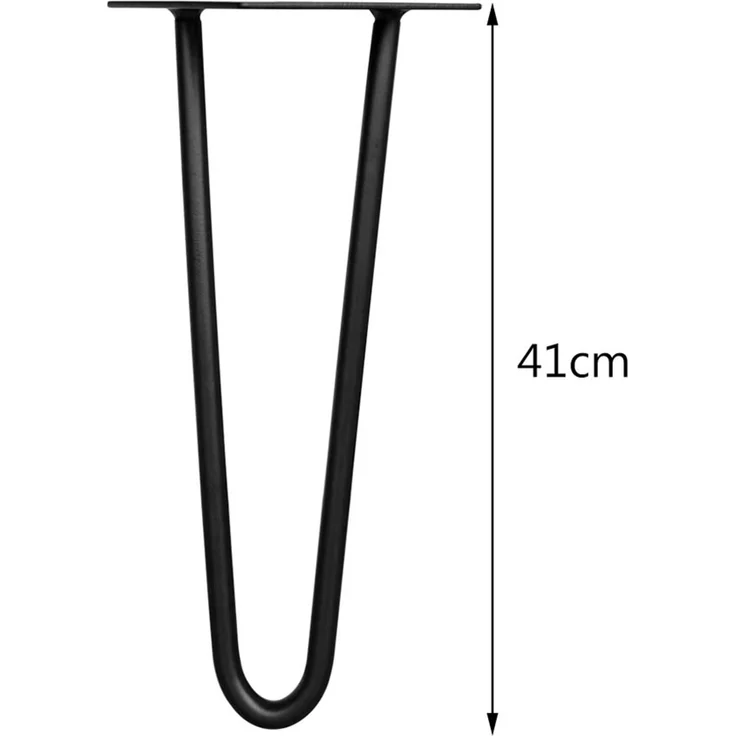 Tischbeine 4x Hairpin 41 cm Haarnadelbeine Schwarz Gestell Möbelfüße Tischkufen – Bild 4