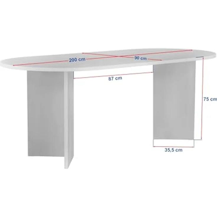 Elegant Atlantic Pine Dining Table, 200 x 90 x 75 cm | 100% Melamine Coated Particle Board, 25 mm Thick | Perfect for Modern Dining Spaces – Bild 4