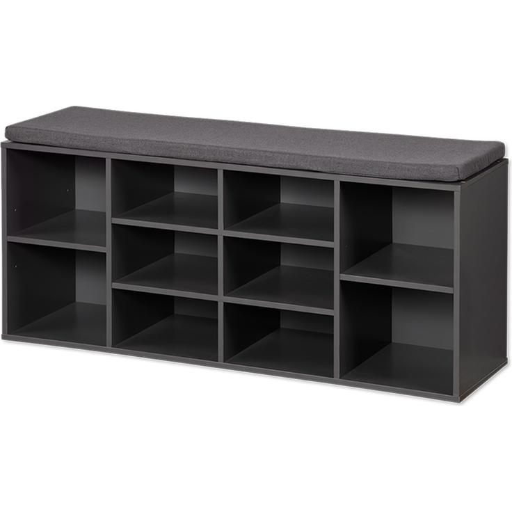 KESPER 1592313 Schuhschrank / Sitzbank, grau, mit Sitzkissen