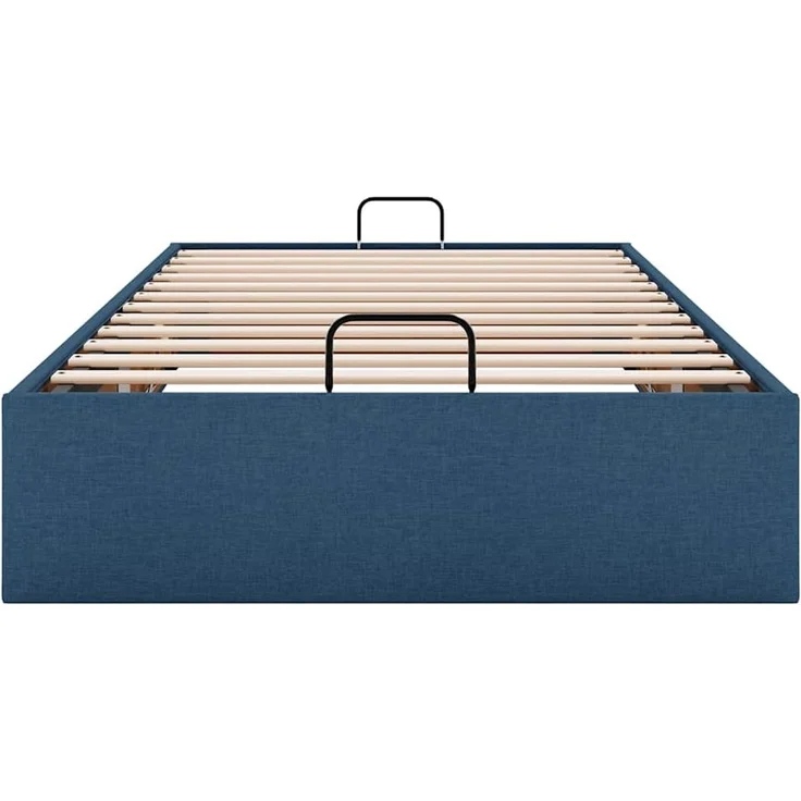 vidaXL Ottoman-Bett ohne Matratze Blau 100x200 cm Stoff 3310860 – Bild 6