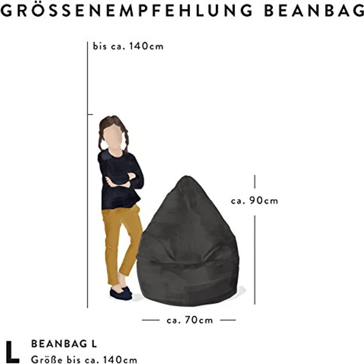 Sitting Point Sitzsack Easy L, grau, kompakter Outdoor-Sitzsack mit individueller Anpassung und leichtem Transport. – Bild 5