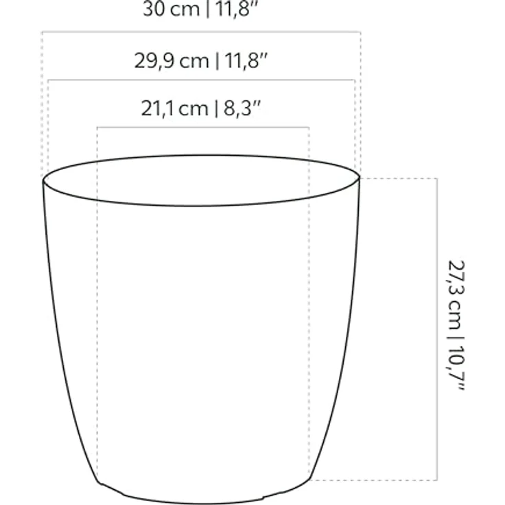 Artevasi San Remo Übertopf rund, 30 x 27,3 cm, weiß, für Innen- und Außenbereich, elegantes Design – Bild 3