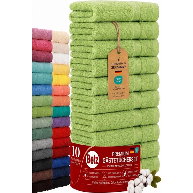 Betz Gästehandtücher 10 tlg. Gästehandtücher-Set PREMIUM 100 % Baumwolle 30x50cm, 100% Baumwolle (10-St) – Bild 1