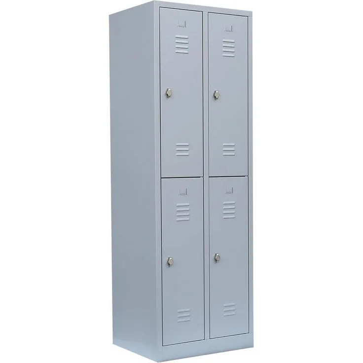 Steelboxx Spind 4 Fächer Garderobenschrank Spindschrank Schließfachschrank (1-St) Komplett verschweißt und montiert - keine Montage erforderlich
