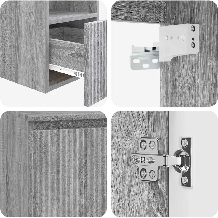 vidaXL Wandhängendes Badezimmerschrank-Set 3 stk. Grau Sonoma 3405633 – Bild 9