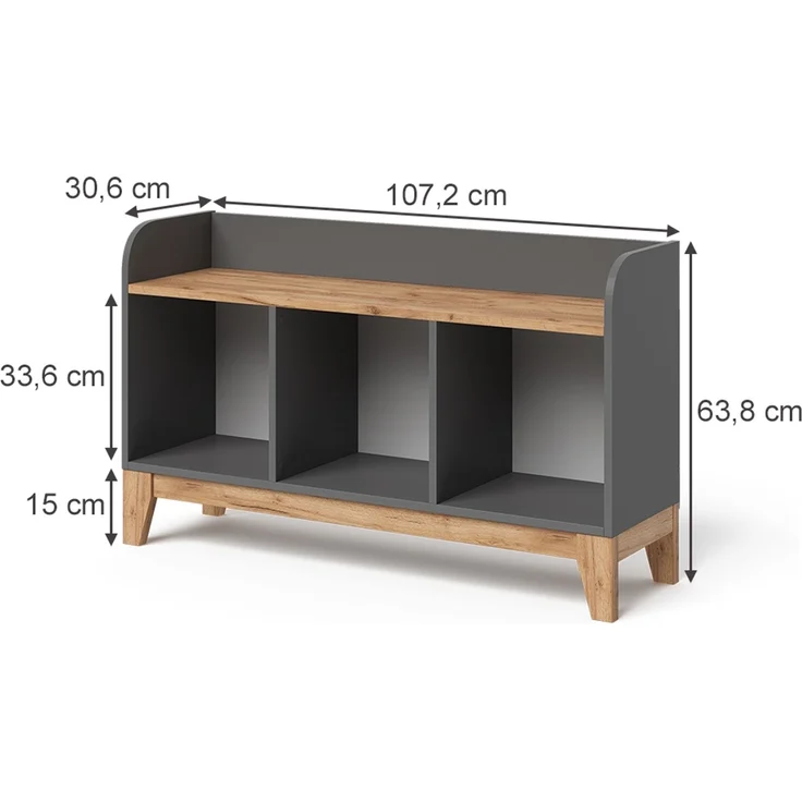 Vitalispa Kindersitzbank Grau/Artisan 107.2 x 63.8 cm, Malia – Bild 2