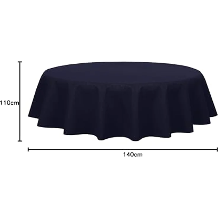 Brandsseller Gartentischdecke Ø 140 cm Tischdecke mit Paspel Outdoor Tischtuch rund Weichschaum für Garten, Terrasse, Balkon wetterfest rutschfest - Blau – Bild 8