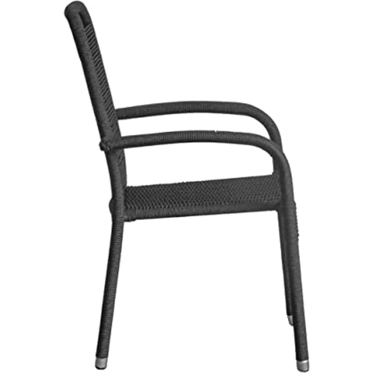 Wholesa Gartenstuhl Ramano, Stapelstuhl, Klappstuhl, Schwarz, 94 x 56 x 64 cm – Bild 4