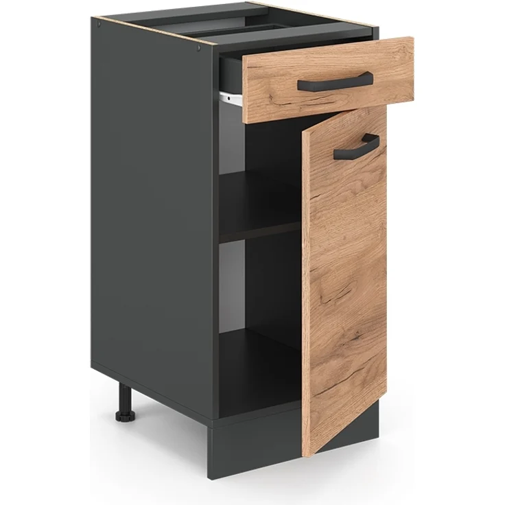 Küchenunterschrank R-Line Goldkraft Eiche 40 cm ohne Arbeitsplatte Vicco – Bild 4