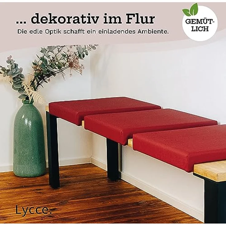 Lycce Bankauflage Bankkissen Klemmkissen Sitzkissen mit 2 Leisten, 40cm Klemmtiefe, (1 St), verrutscht nicht, mit Klemmfunktion, versch. Farben – Bild 7