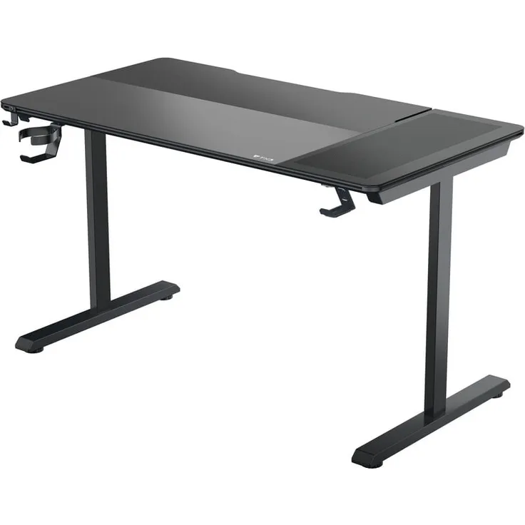 TX3 ThunderX3 LAB-X Lite Gaming-Tisch, ergonomisch mit Aluminium-Rahmen, integriertem Tempered Glass Mauspad, schwarz