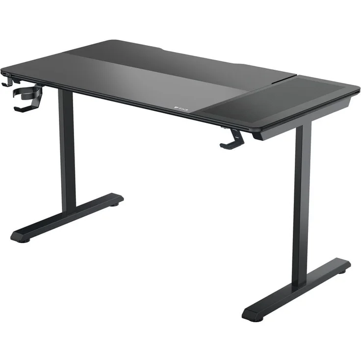 TX3 ThunderX3 LAB-X Lite Gaming-Tisch, ergonomisch mit Aluminium-Rahmen, integriertem Tempered Glass Mauspad, schwarz