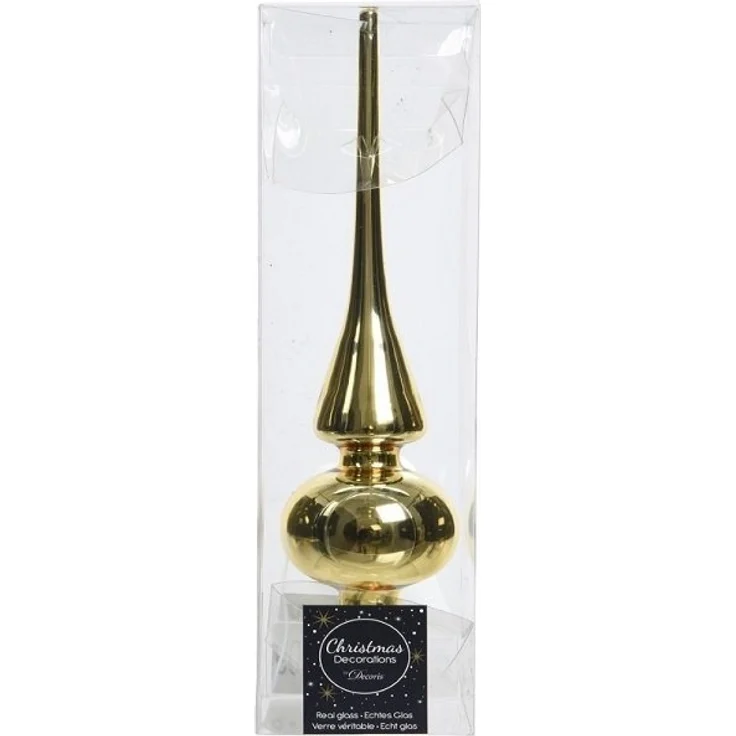 Kaemingk Christbaumspitze Christbaumschmuck Christbaumspitze Glas Ø 6 x 26 cm hell gold glänzend – Bild 3