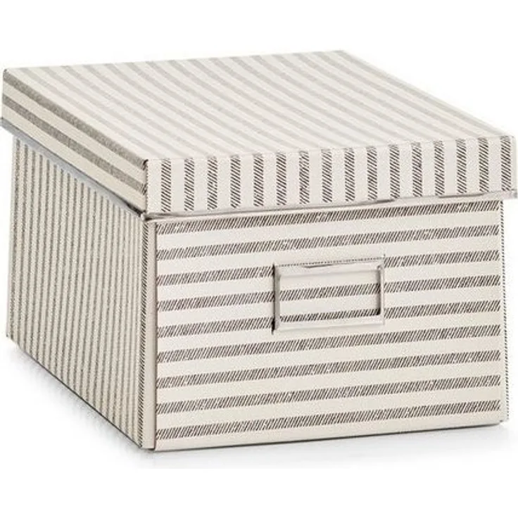 Zeller Present Aufbewahrungsbox 'Stripes', Pappe, beige