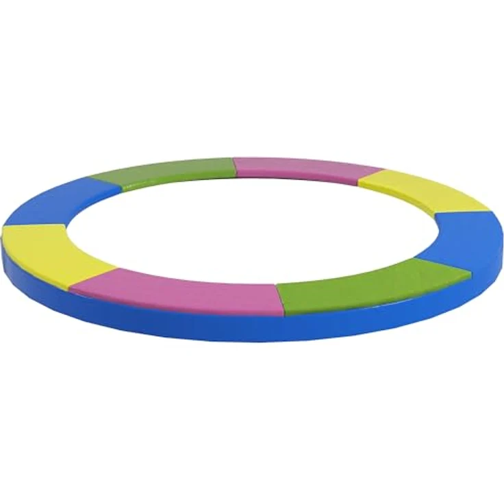 SPORTNOW Trampolin-Randpolsterung, Kunststoff PE, mehrfarbig, Ø244 x 30H cm, wasserabweisend und stoßdämpfend – Bild 1