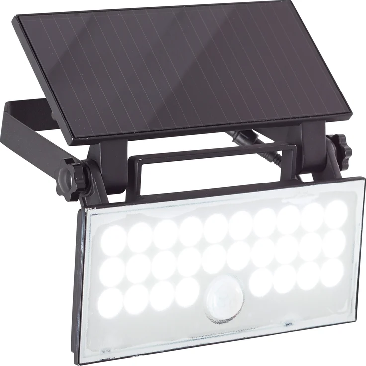 Brilliant LED Außen-Wandleuchte Luton Außenlampe Solar, 19 cm, 1000 lm, 4100 K, schwenkbar, schwarz – Bild 1