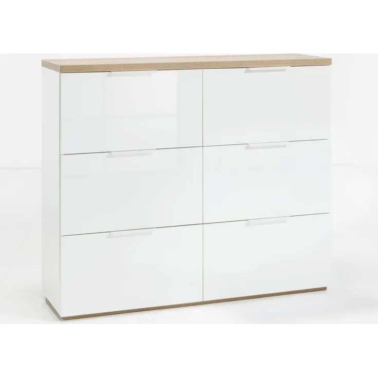 Composad Schuhschrank Schuhkommode MUNDI, 6 Klappen, 120 x 103 x 35 cm, für bis zu 36 Paar Schuhe