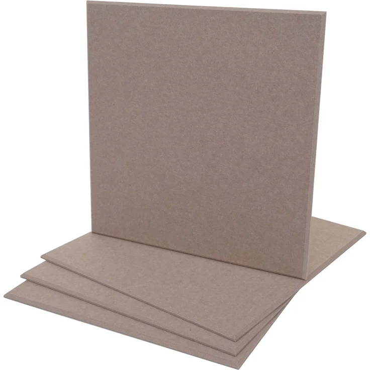 4er-Set Akustikwandpaneel HWC-L52, Wandpaneele Akustikplatten, schalldämmend 1qm Fläche 50x50cm ~ hellbraun – Bild 1