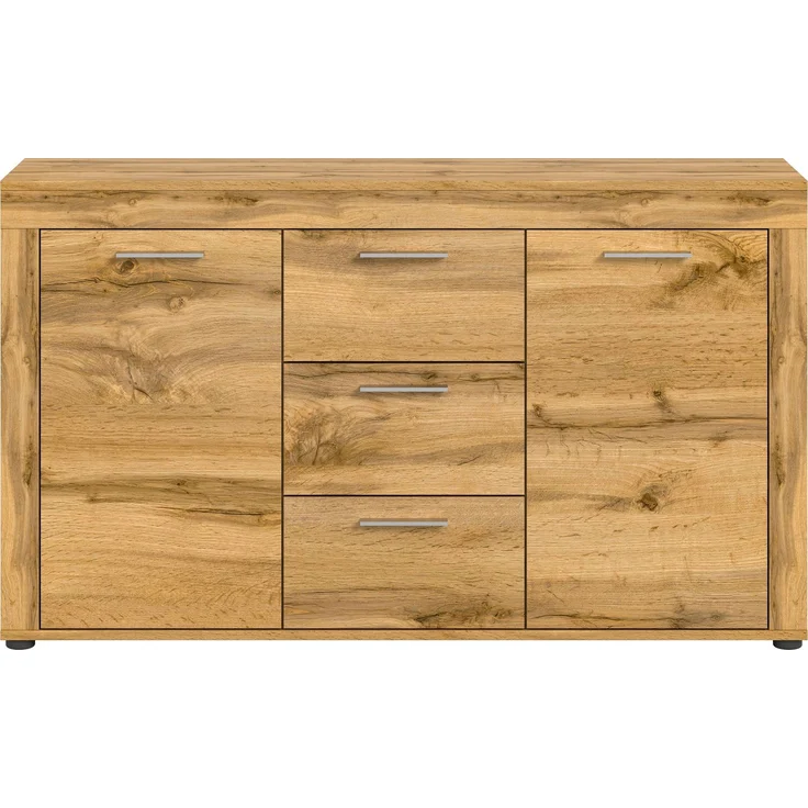 xonox. home Wohnen Jam X8BM9T01 Sideboard Schrank Lowboard Wohnzimmerschrank in Wotan Eiche Melamin, ca. B/H/T: 125 x 80 x 35 cm – Bild 2