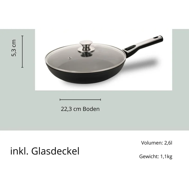 Pfannen Bratpfannen Pfannenset Cerafit Plasma Antihaft Beschichtung Genius NEU Pfanne Ø28cm + Glasdeckel 24696 – Bild 7
